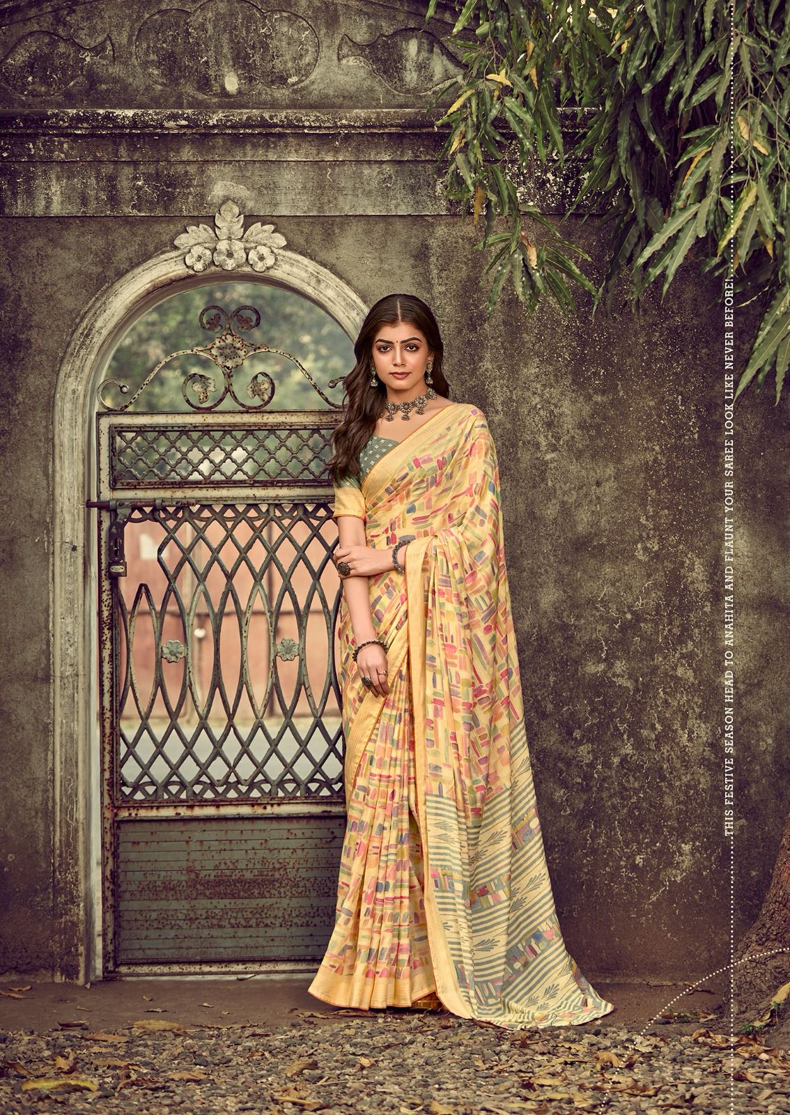 Cindrella By Kashvi Printed Viscose Georgette Sarees Wholesale Suppliers In Mumbai